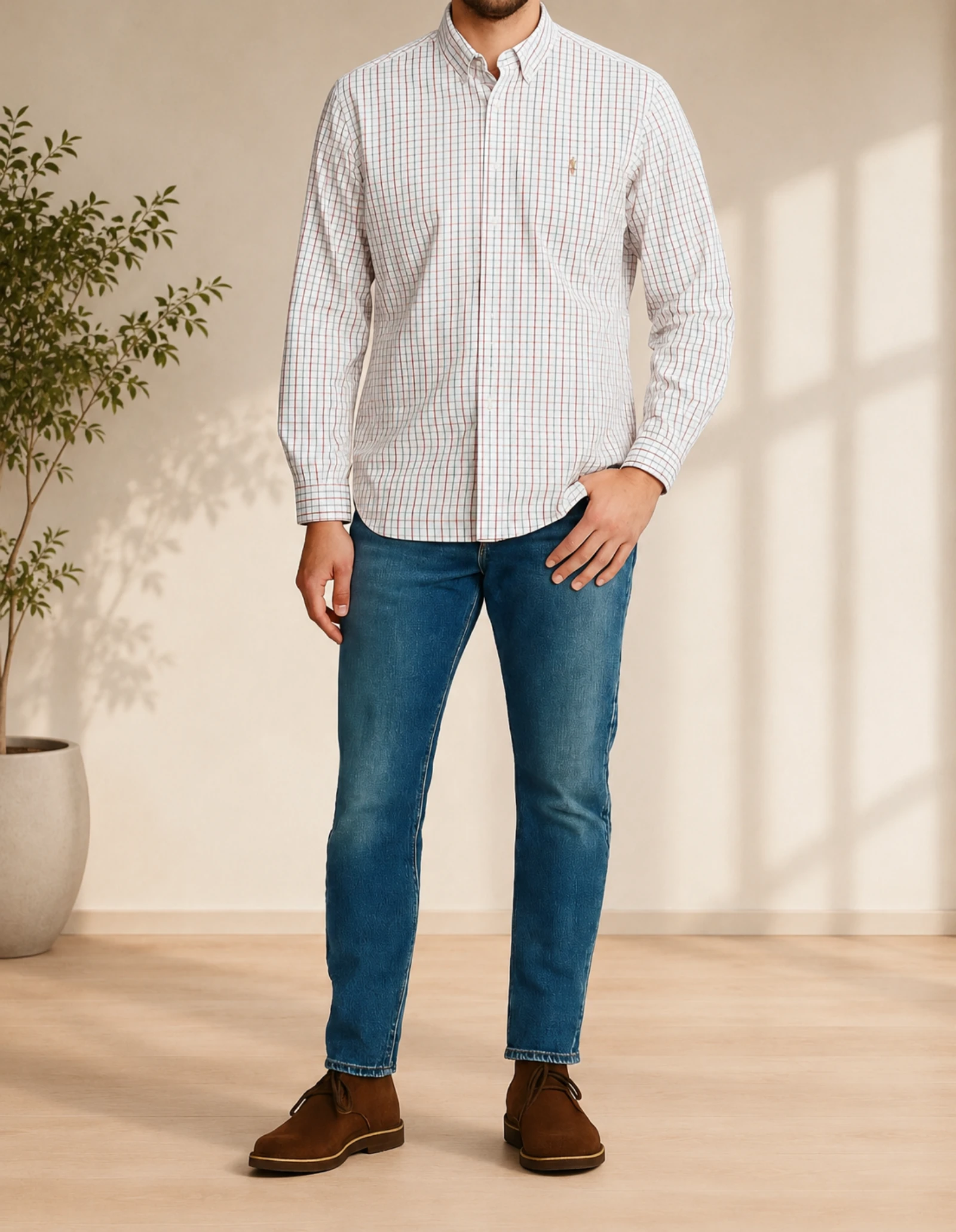 Ralph Lauren Camisa TXL /TFr42- Cuadros-Corte Ancho y Recto- Muy Buen Estado – photo 3